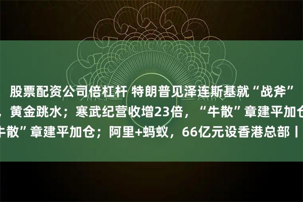 股票配资公司倍杠杆 特朗普见泽连斯基就“战斧”等问题表态；美股反弹，黄金跳水；寒武纪营收增23倍，“牛散”章建平加仓；阿里+蚂蚁，66亿元设香港总部丨每经早参