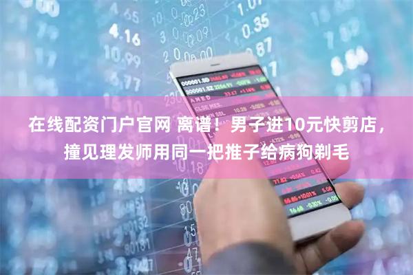 在线配资门户官网 离谱！男子进10元快剪店，撞见理发师用同一把推子给病狗剃毛