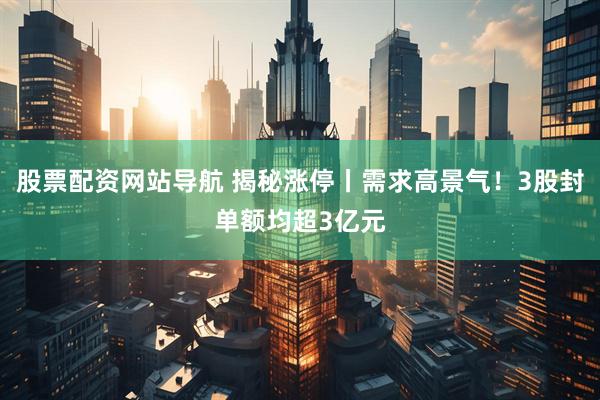 股票配资网站导航 揭秘涨停丨需求高景气！3股封单额均超3亿元
